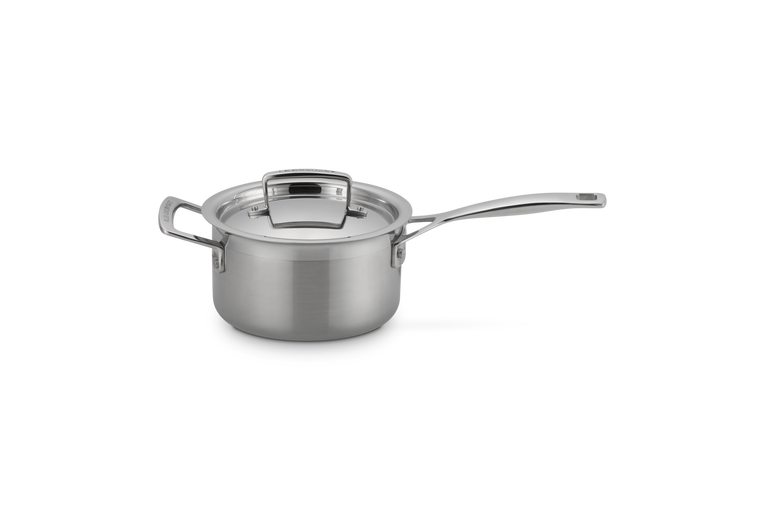3-ply Stainless Steel Saucepan with Lid and Helper Handle