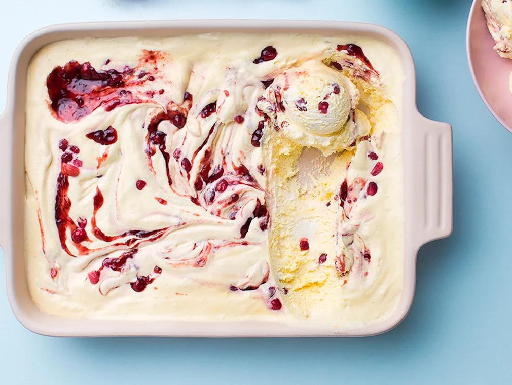 Strawberry and Pomegranate Semifreddo