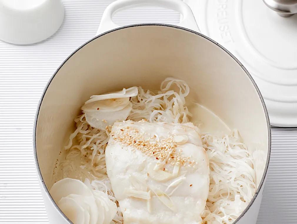 White Fish Satay with Glass Noodles