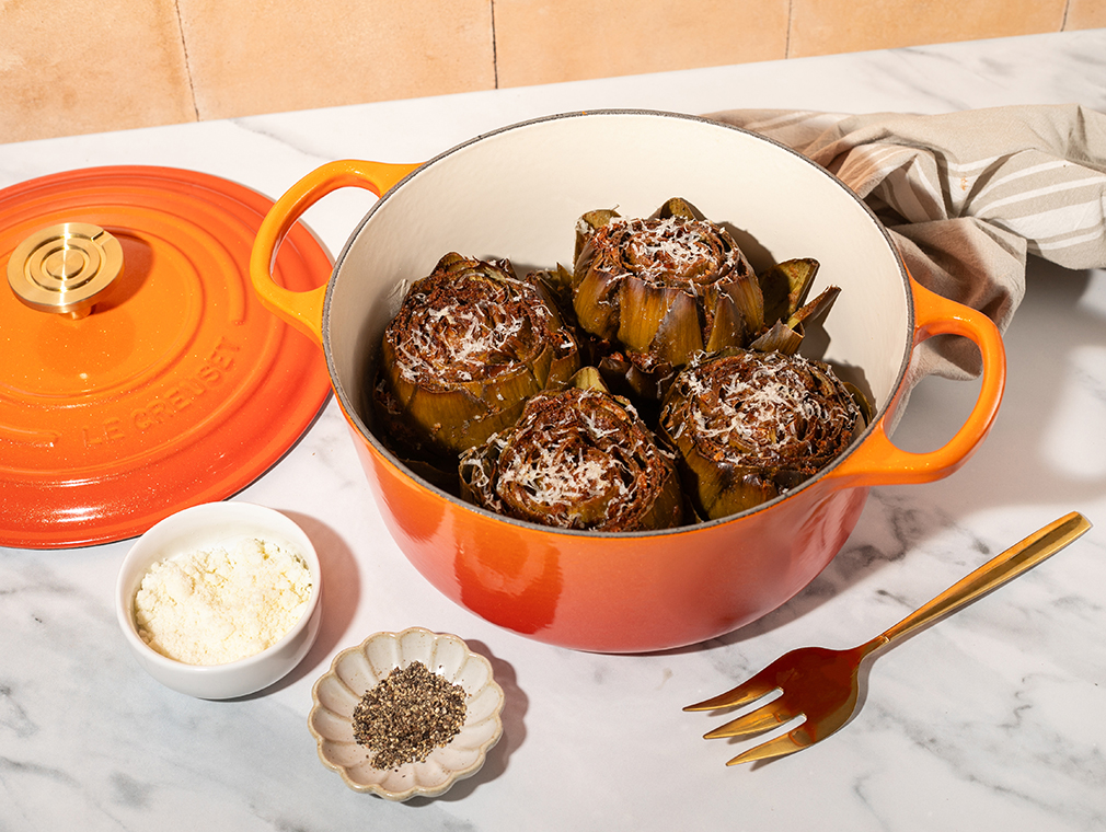 Cacio e Pepe Stuffed Artichokes