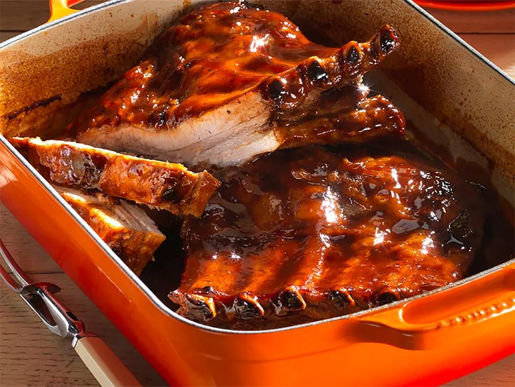 Pork Ribs with Sticky Bourbon BBQ Glaze