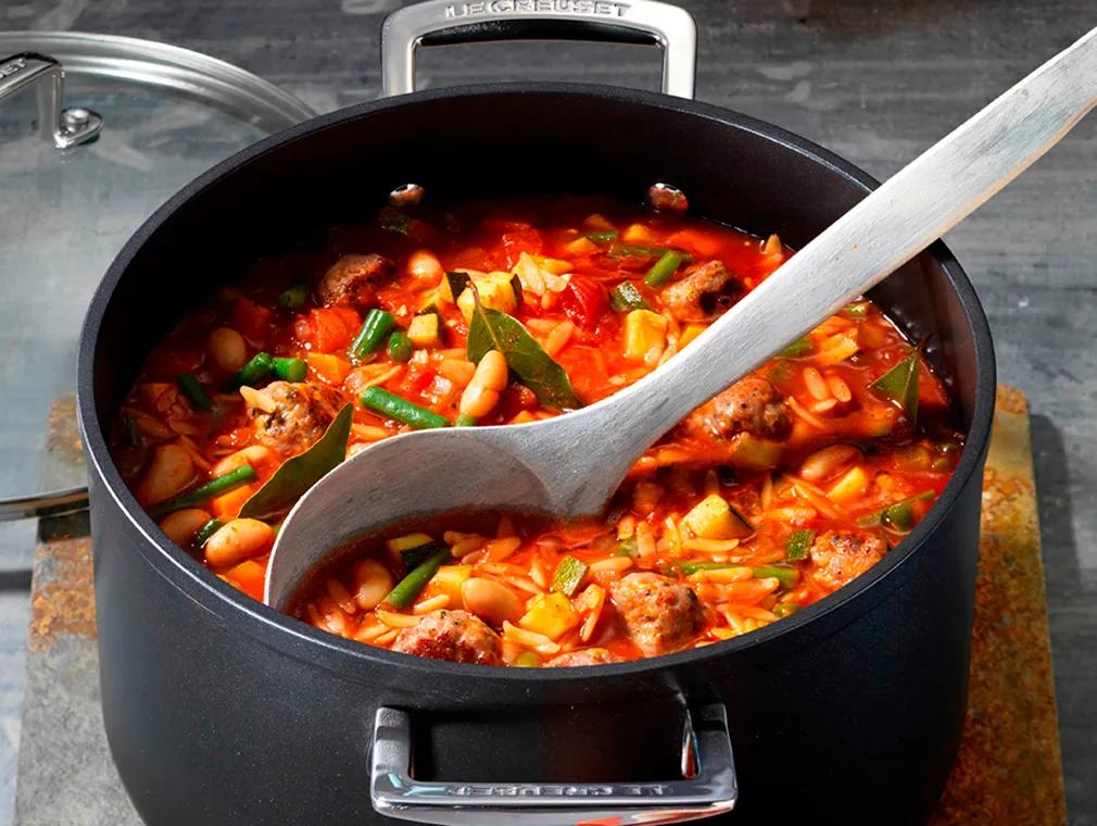 Mini Meatballs Soup with Sage and Pasta