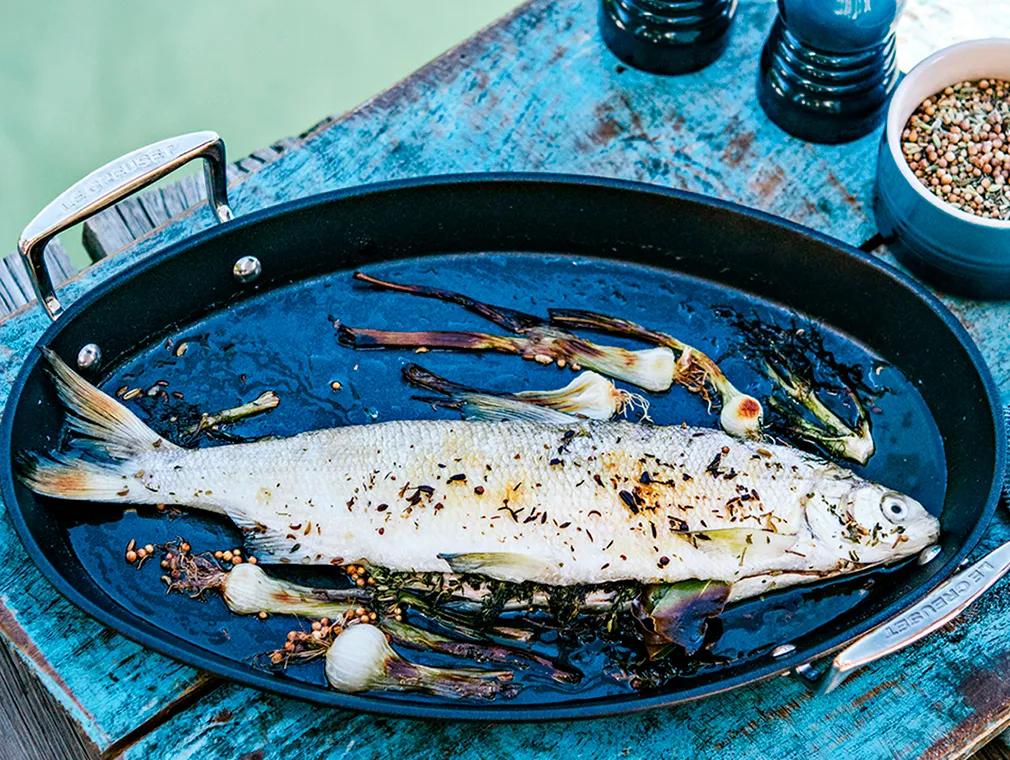Trout with Spring Onion