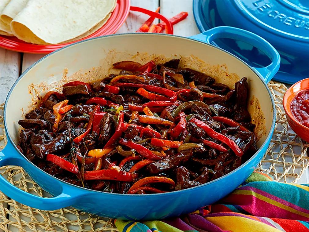 Caribbean Pepper Steak Fajitas
