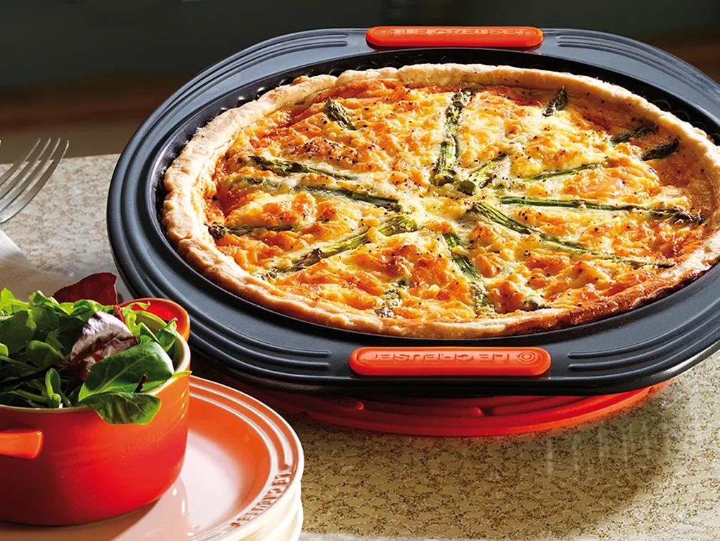 Asparagus and Hot-smoked Salmon Quiche